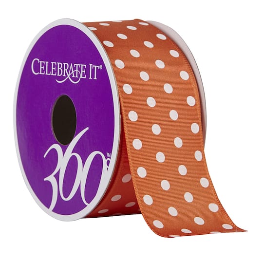 1.5" Satin Wired Polka Dots Ribbon by Celebrate It® 360°™